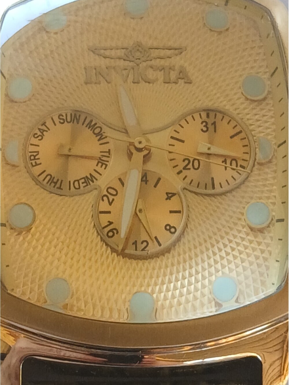 Invicta Gold tone Lupah Ltd Ed. Mod 0068 Watch & 5 Leather Bands NIB w Papers - Picture 3 of 10